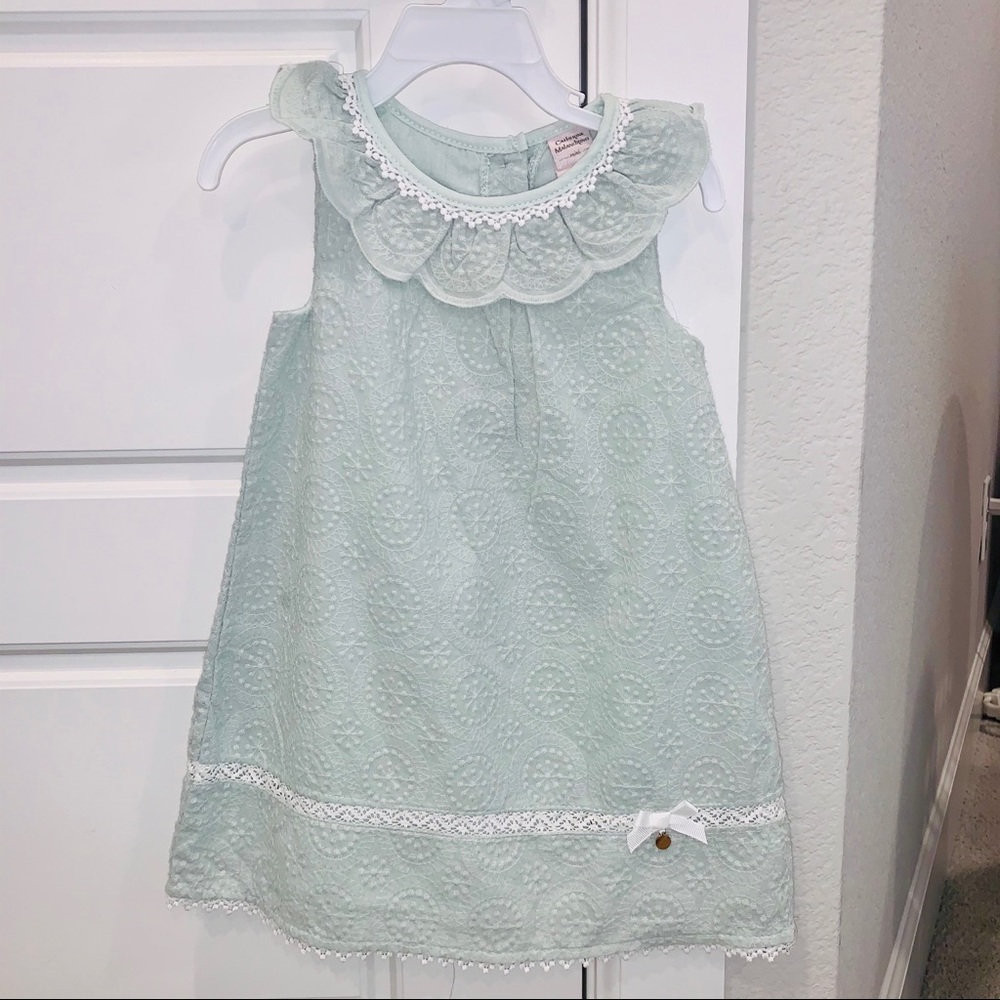Light green dress with ruffle collar